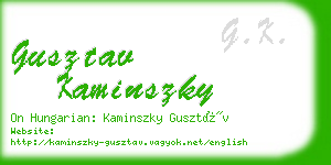 gusztav kaminszky business card